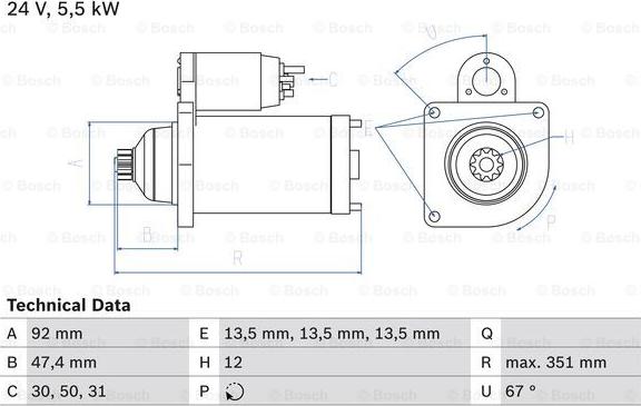 BOSCH 0 986 025 450 - Starter parts5.com