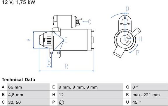 BOSCH 0 986 025 510 - Startér parts5.com