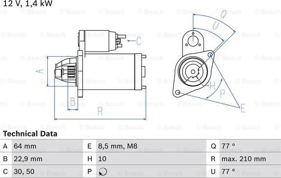 BOSCH 0 986 025 080 - Żtartér parts5.com