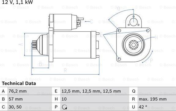 BOSCH 0 986 020 330 - Motor de arranque parts5.com