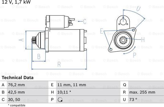 BOSCH 0 986 020 280 - Motor de arranque parts5.com