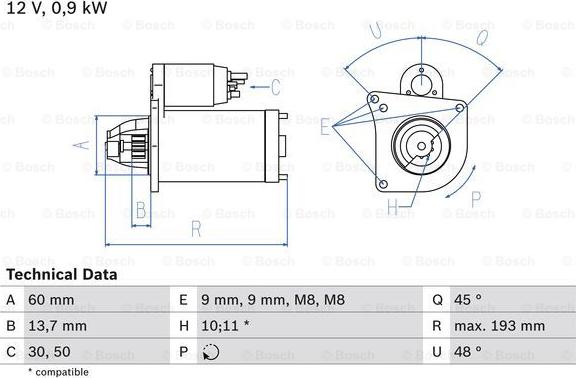 BOSCH 0 986 021 970 - Żtartér parts5.com