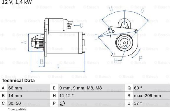 BOSCH 0 986 021 651 - Rozrusznik parts5.com