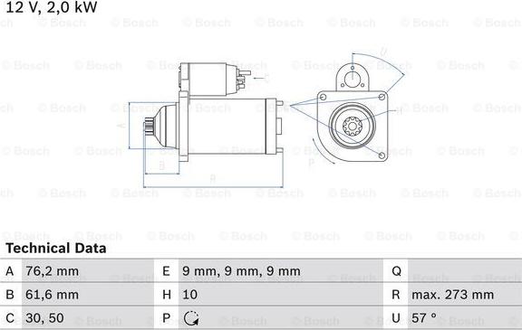 BOSCH 0 986 021 870 - Käynnistinmoottori parts5.com