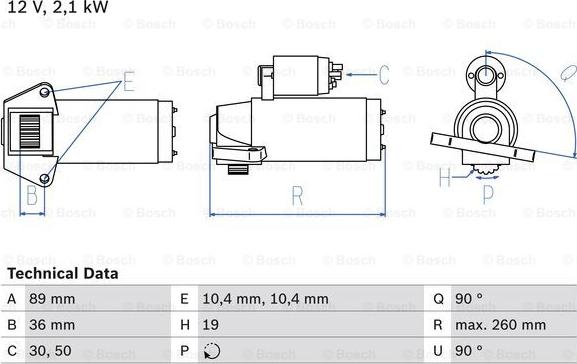 BOSCH 0 986 021 351 - Starter parts5.com