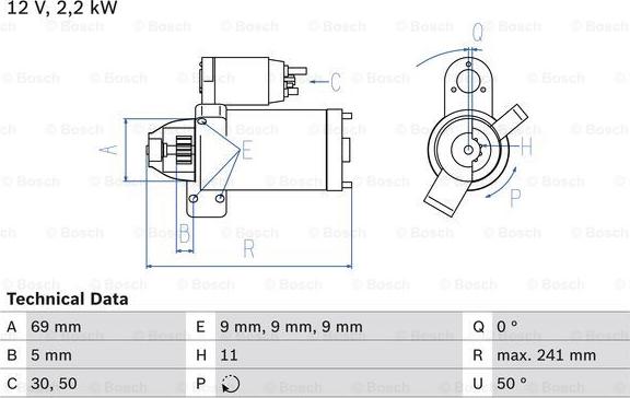 BOSCH 0 986 023 960 - Стартер parts5.com