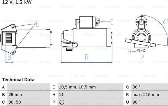 BOSCH 0 986 023 570 - Żtartér parts5.com