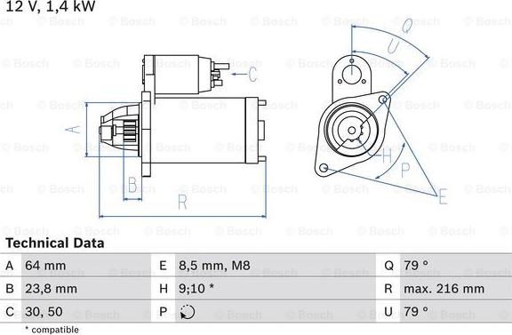 BOSCH 0 986 022 730 - Starter parts5.com