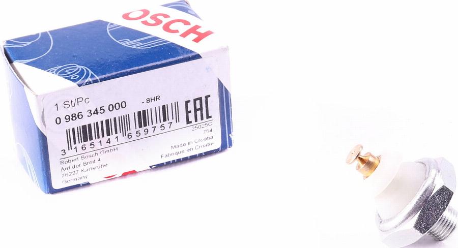 BOSCH 0 986 345 000 - Αισθητήρας, πίεση λαδιού parts5.com