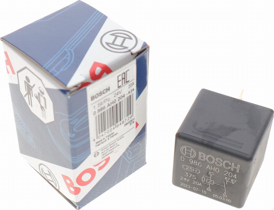 BOSCH 0 986 AH0 204 - Relé, corriente de trabajo parts5.com