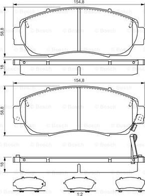 BOSCH 0 986 TB3 218 - Тормозные колодки, дисковые, комплект parts5.com