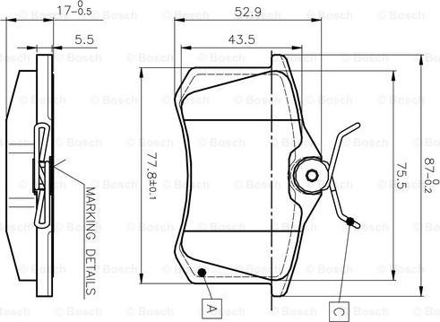 BOSCH 0 986 TB2 590 - Fren balata seti, diskli fren parts5.com