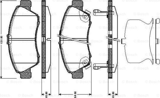 BOSCH 0 986 TB2 686 - Zestaw klocków hamulcowych, hamulce tarczowe parts5.com