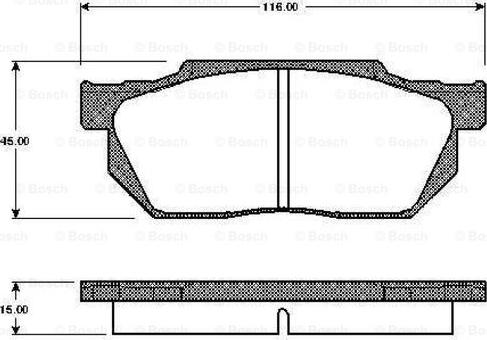 BOSCH 0 986 TB2 102 - Juego de pastillas de freno parts5.com