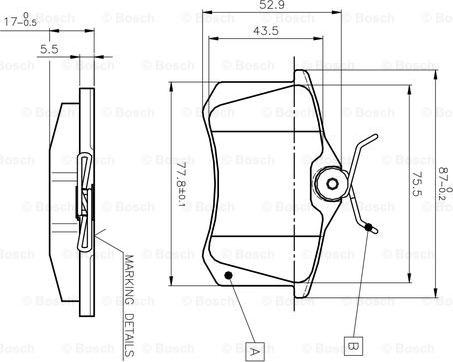 BOSCH 0 986 TB2 139 - Zestaw klocków hamulcowych, hamulce tarczowe parts5.com