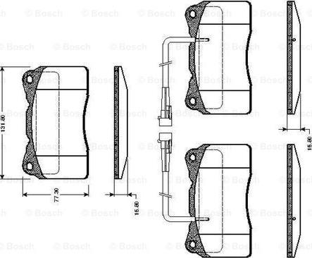 BOSCH 0 986 TB2 329 - Juego de pastillas de freno parts5.com