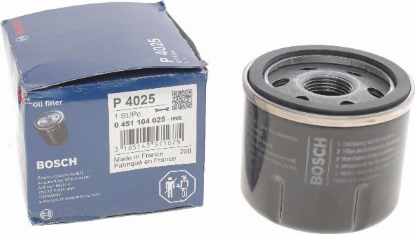 BOSCH 0 451 104 025 - Filtro de aceite parts5.com