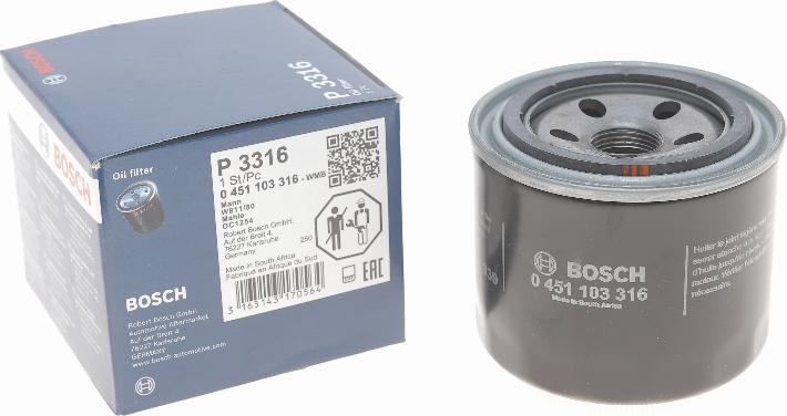 BOSCH 0 451 103 316 - Öljynsuodatin parts5.com