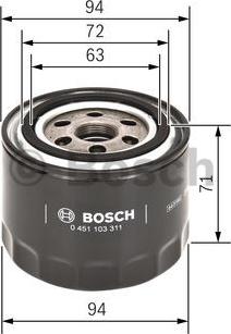 BOSCH 0 451 103 311 - Filtro de aceite parts5.com