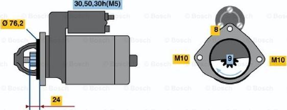 BOSCH 0 986 019 980 - Motor de arranque parts5.com