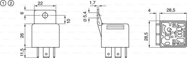 BOSCH 0 332 019 150 - Relé, munkaáram parts5.com