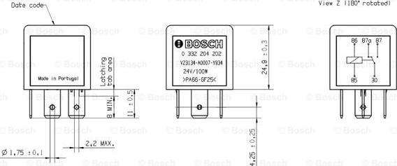 BOSCH 0 332 204 202 - Ρελέ, ρεύμα λειτουργίας parts5.com