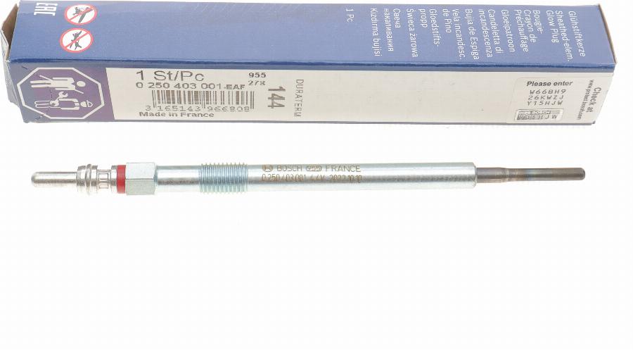 BOSCH 0 250 403 001 - Glow Plug parts5.com