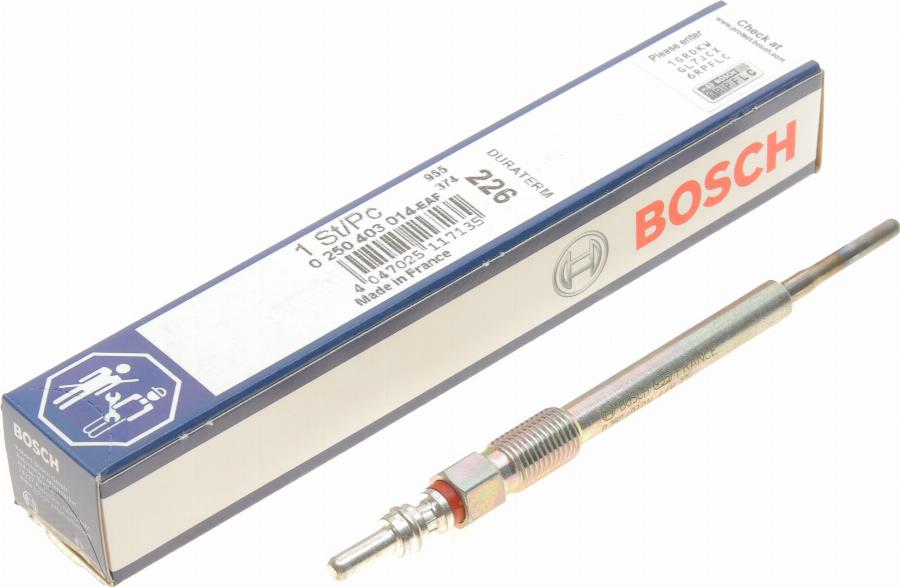 BOSCH 0 250 403 014 - Bujie incandescenta parts5.com