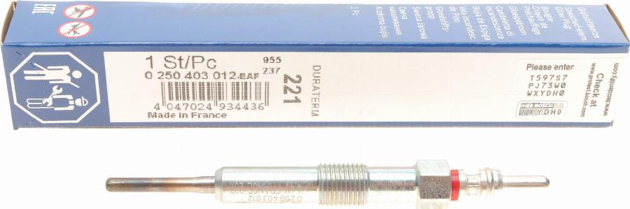 BOSCH 0 250 403 012 - Glow Plug parts5.com