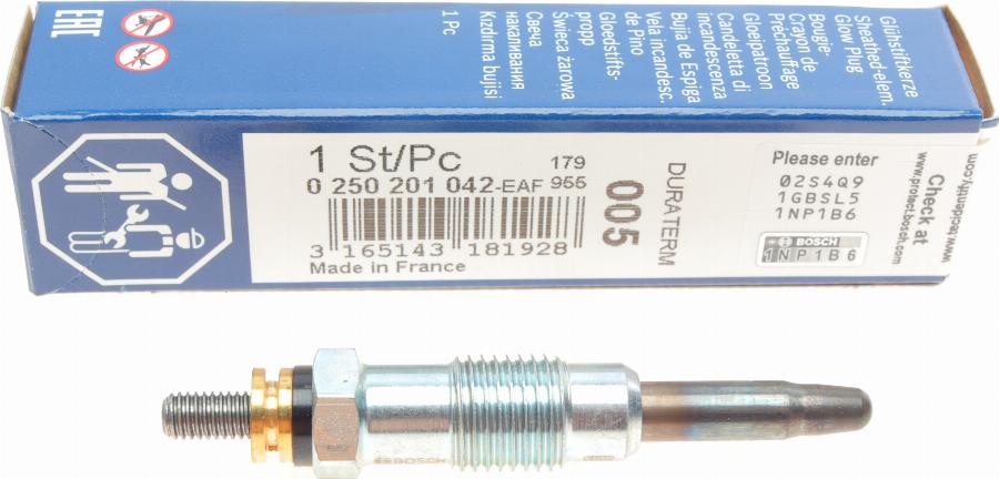 BOSCH 0 250 201 042 - Glow Plug parts5.com