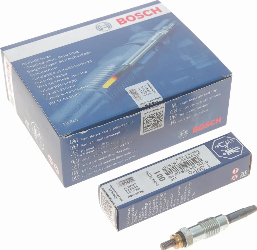 BOSCH 0 250 201 039 - Świeca żarowa parts5.com