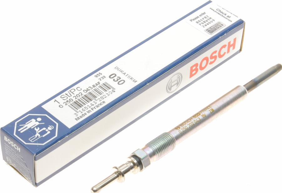 BOSCH 0 250 202 043 - Glühkerze parts5.com