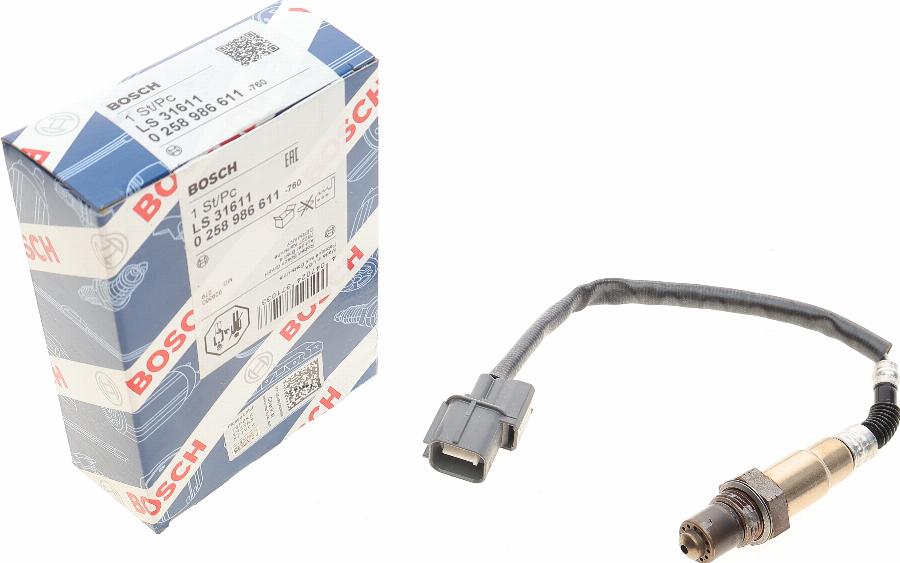 BOSCH 0 258 986 611 - Sonda Lambda parts5.com