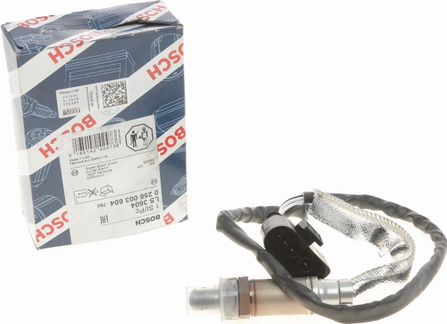 BOSCH 0 258 003 604 - Sonda Lambda parts5.com