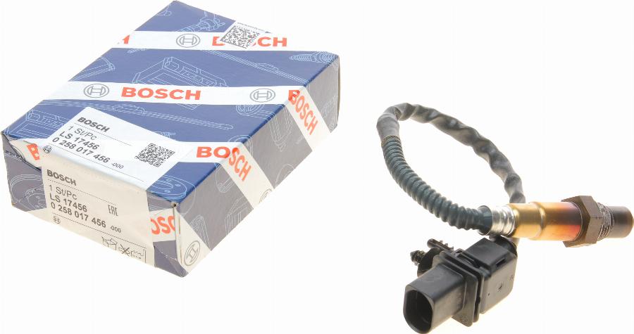 BOSCH 0 258 017 456 - Sonda Lambda parts5.com