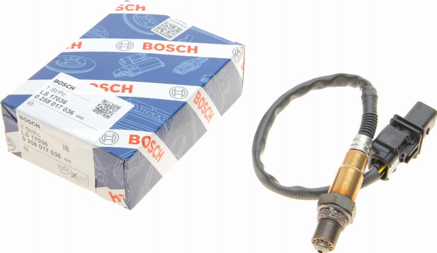 BOSCH 0 258 017 036 - Lambda Sensor parts5.com