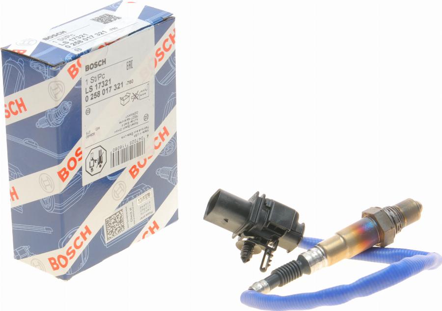 BOSCH 0 258 017 321 - Sonda Lambda parts5.com