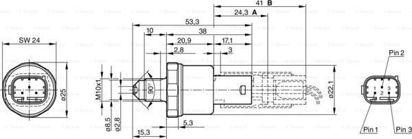 BOSCH 0 265 005 303 - Interruptor de presión, hidráulica de freno parts5.com