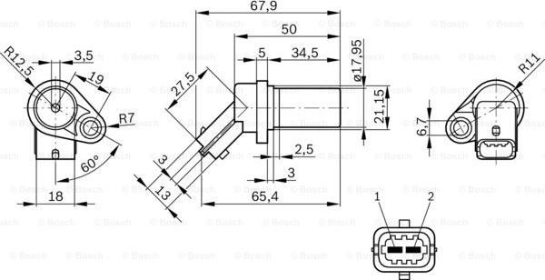 BOSCH 0 261 210 151 - Snímač impulzov kľukového hriadeľa parts5.com