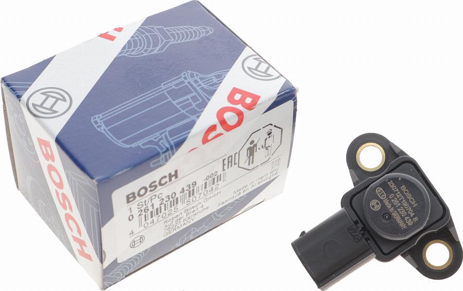 BOSCH 0 261 230 439 - Sensor, boost pressure parts5.com