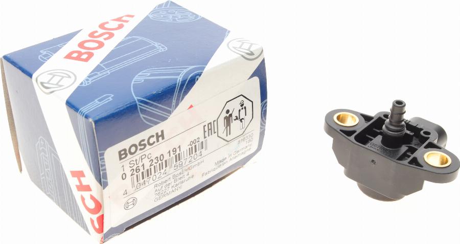 BOSCH 0 261 230 191 - Sensor, presión de sobrealimentación parts5.com