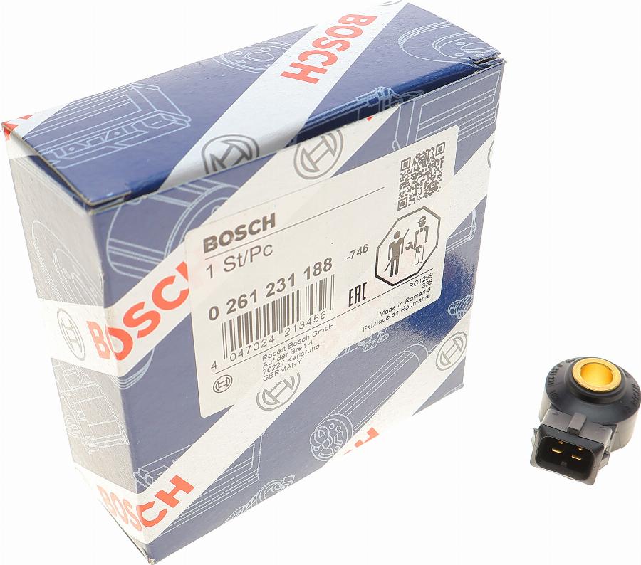 BOSCH 0 261 231 188 - Knock Sensor parts5.com