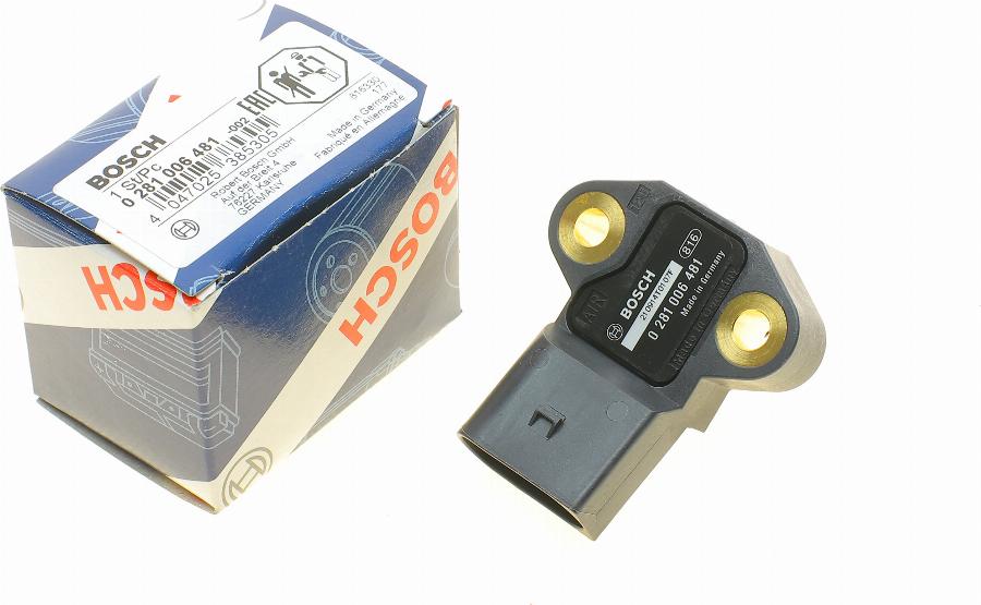 BOSCH 0 281 006 481 - Sensor, presión de sobrealimentación parts5.com