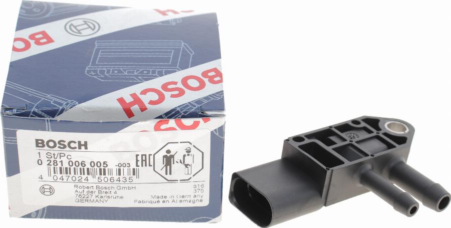 BOSCH 0 281 006 005 - Sensor, exhaust pressure parts5.com