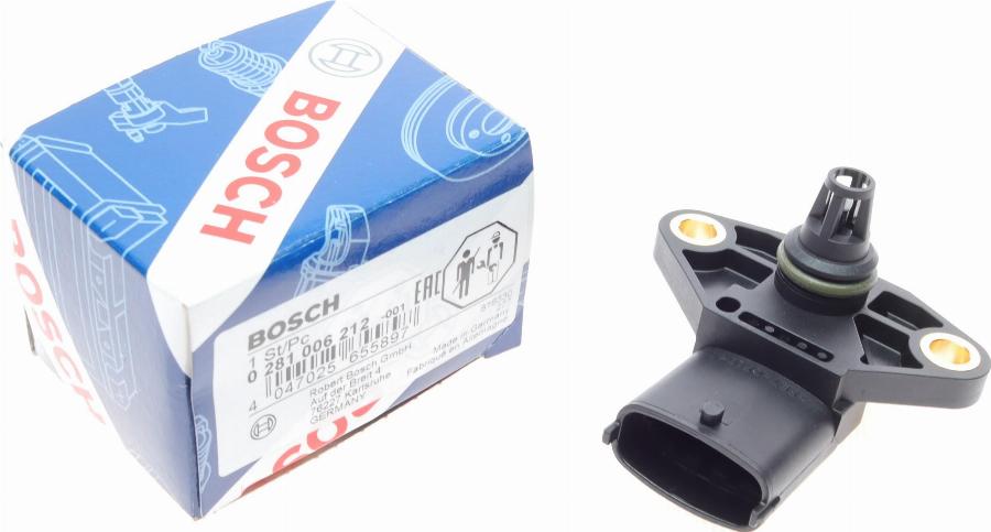 BOSCH 0 281 006 212 - Sensor, presión de sobrealimentación parts5.com