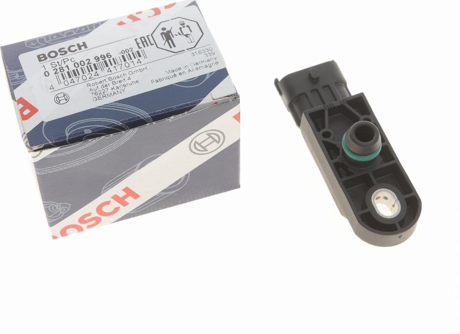 BOSCH 0 281 002 996 - Czujnik, ciśnienie doładowania parts5.com