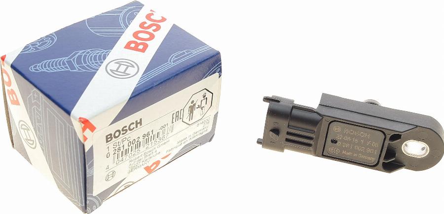 BOSCH 0 281 002 961 - Датчик, налягане при принудително пълнене parts5.com