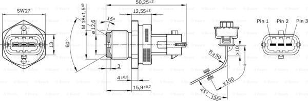 BOSCH 0 281 002 930 - Αισθητήρας, πίεση καυσίμου parts5.com