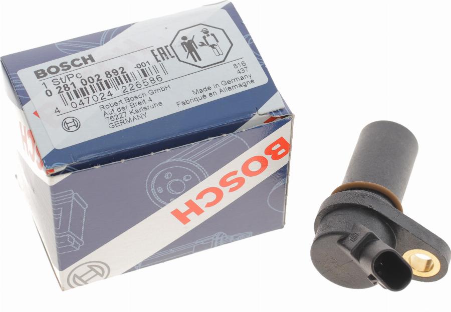 BOSCH 0 281 002 892 - Davač impulsa, koljenasto vratilo parts5.com