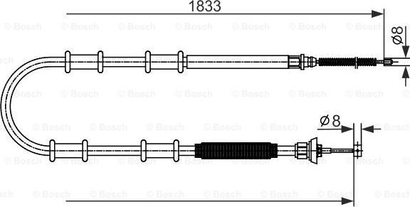 BOSCH 1 987 482 593 - Cable, parking brake parts5.com